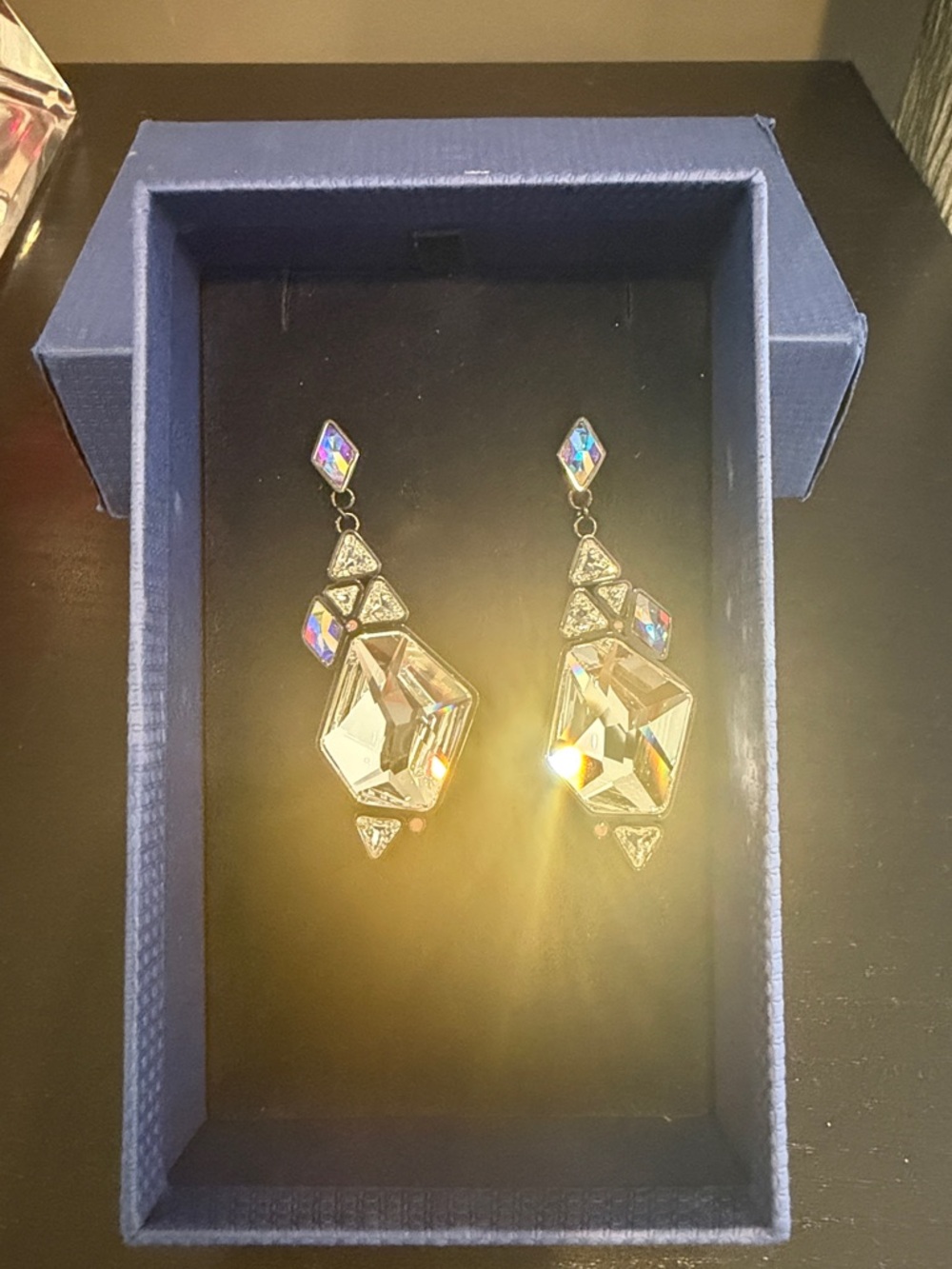 Swarovski Crystal Drop Dangle Earrings - Clear Crystal Design